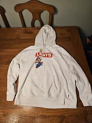 LEVI'S X Super Mario Hoodie White XL Embroidered Authentic Nintendo  • $74.99