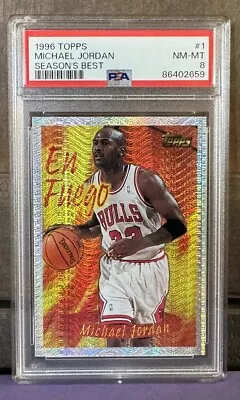 1996-97 Topps Chrome - Season's Best En Fuego #1 Michael Jordan PSA 8 NM-MT • $140