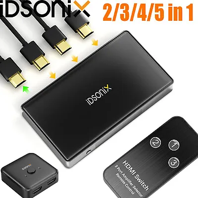 2/3/4/5 HDMI Port Splitter Cable Multi Switch Switcher 4K HD With Remote Fr Xbox • £12.99