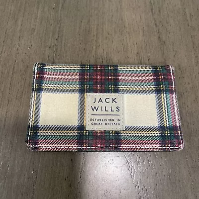 Jack Wills Slim Card Holder Wallet Small Plaid Checker Snap • £7.71