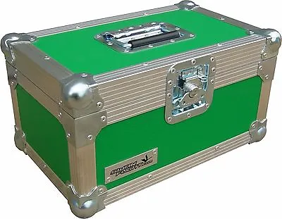 7  Single 200 Swan Flight Case Vinyl Record Box (Green Rigid PVC) • £90.60