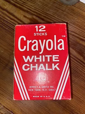 Vintage Crayola White Chalk Binney & Smith No. 320 Red Box 12 Sticks Unused • $12.99