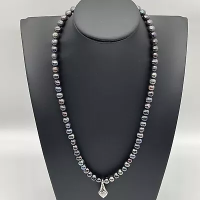 $38 • Buy Peacock Pearl Necklace With Sterling Silver Pendant And Clasp