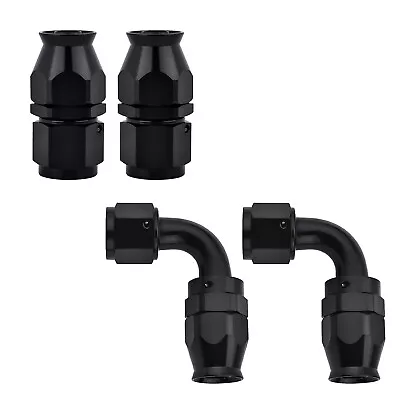 2X 6/8/10AN 90 Degree PTFE Teflon Swivel Hose End Fitting Adapter For Fuel Line • $7.89