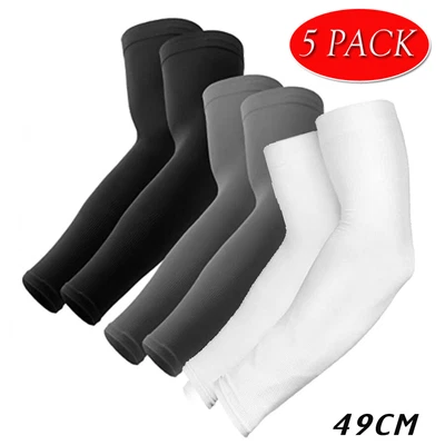 $6.64 • Buy 5 Pairs Cooling Arm Sleeves Outdoor Sport Basketball UV Sun Protection Arm Cover