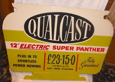 Vintage Lawn Mower Advertisement Sign 1963 Qualcast 12  Electric Super Panther • £25