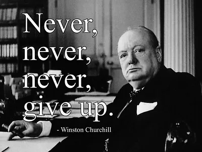 Inspirational Winston Churchill Quote Metal Sign Tin Decorative Wall Plaque A5 • £4.99