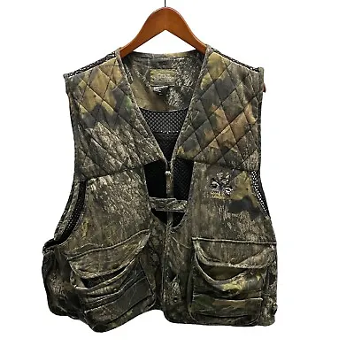 Quail Unlimited Hunting Vest Camo Mens Zippered Pouch Shell Mesh Back Size XL X2 • $17.99