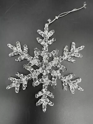 Vintage Clear Plastic Christmas Snowflake Ornament 6.5  • $8.99