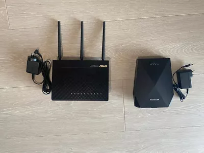 Asus Wifi Modem Router RT-AC68U AND Wifi Extender Netgear Nighthawk X6 • $180