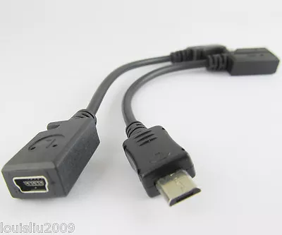 50pcs NEW Mini 5pin USB Female To Micro 5pin Male Plug USB Adapter Cable • $42.16