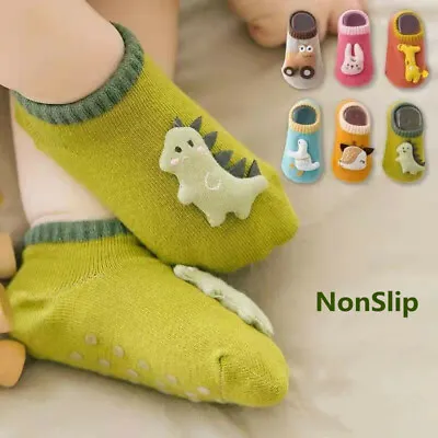 3D Cute Cartoon Non Slip Socks Baby Boy Girl Non Skid Toddler Kids Infants Socks • £13.98