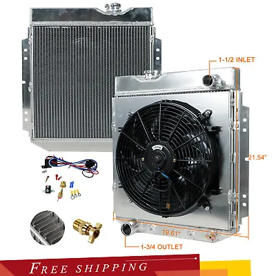 Aluminum Radiator 3 Row+Shroud Fan Relay For Ford 1960-65 Falcon/1965-66 Mustang • $154.99