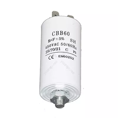 £4.66 • Buy Universal 8UF Microfarad Appliance Motor Start Run Capacitor