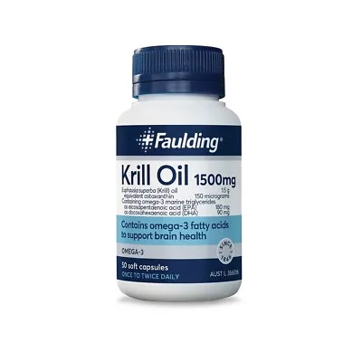 * Faulding Krill Oil 1500mg 50 Capsules • $68.88