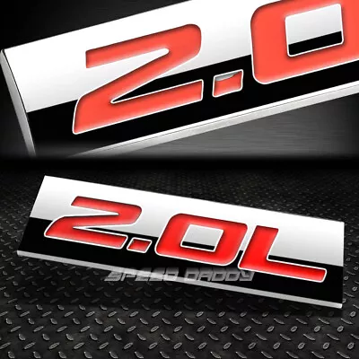 Metal Emblem Car Bumper Trunk Fender Decal Logo Badge Chrome Red 2.0l 2.0 L • $5.25