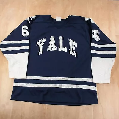 Vtg Yale University Bulldogs Conroy #66 Hockey Jersey LARGE Usa Made Ivy League • $148