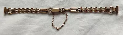 Vintage Rolled Gold Cocktail Watch Strap-Foldover Buckle & Safety Chain • £12.99