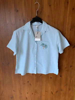 $36.44 • Buy 💖 BNWT RRP £36 - JOHN LEWIS SHIRT Blue White Striped 100% Cotton Palm UK 14-16