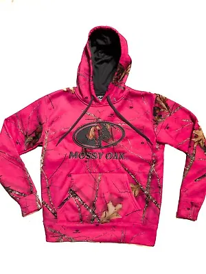 Mossy Oak Pullover Hoodie Sweatshirt  Womens 4/6 Small Pink Camo Fleece Lined • $13.99