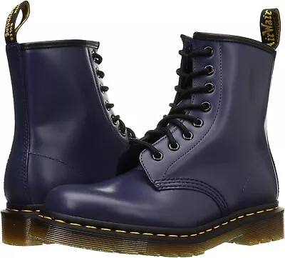 Men's Shoes Dr. Martens 1460 8 Eye Leather Boots 27139403 INDIGO SMOOTH • $135