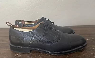 Mezlan Marque Mens Size 10.5 Black Leather Cap Toe Oxfords Shoes • $70