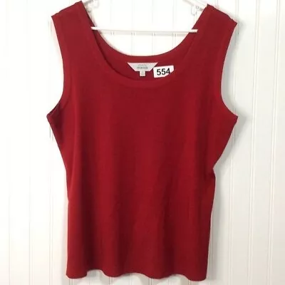 Exclusively Misook Womens Red Knit Sleeveless Shell Tank Extra Large XL Layer • $28.96