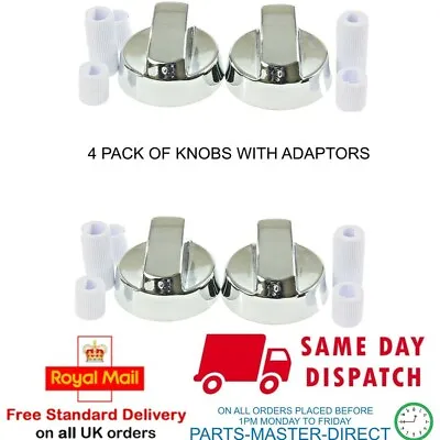 FITS SAMSUNG ELECTROLUX NEFF SMEG SILVER COOKER OVEN CONTROL KNOB & ADAPTORS X 4 • $44.41