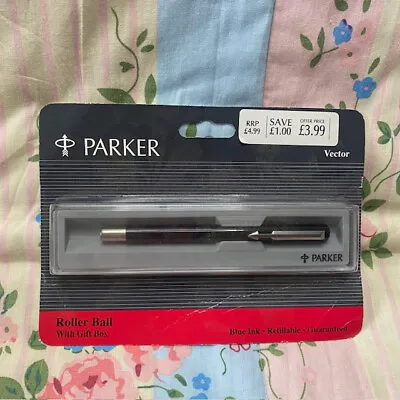 £15.14 • Buy Vintage Sealed Parker Vector Roller Ball Pen In Black With Gift Box