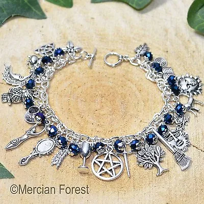 Witches Charm Bracelet - Midnight Rite - Pagan Jewellery Wicca Witchcraft • £13.50