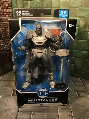 Mcfarlane DC Multiverse STEEL PLATINUM CHASE Figure Reign Of The Supermen Sealed • $33