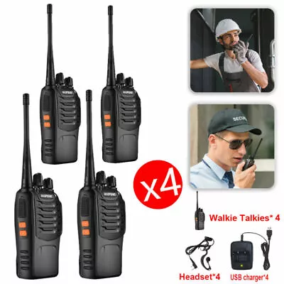 $78.99 • Buy 4X Walkie Talkie BF-888S Handheld Two-Way Radio 2W UHF 400-470MHz Rechargeable