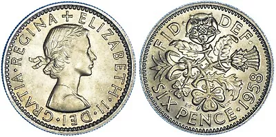 £0.99 • Buy Lucky Sixpence Uk Gb Elizabeth Ii  Choose Your Date!     One Coin/buy!