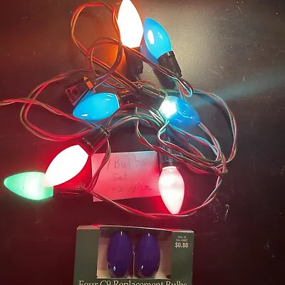 C-9 Vintage  ROYAL Xmas String Lights. 7  Light Set With 2 Extra Bulbs • $14