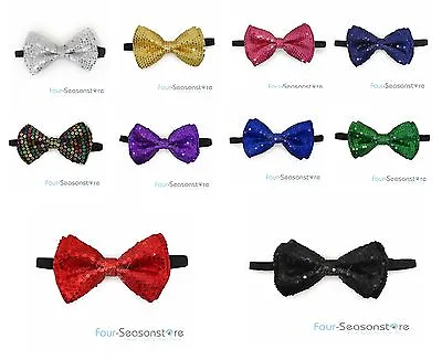 10 Colors Mens Womens Clip-on Sequin Style Party Bow Tie Tuxedo Accessories! • $7.50