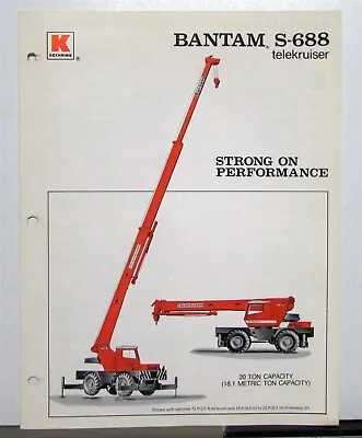 $12.75 • Buy 1976 Koehring S-688 Telekruiser Specifications Construction Sales Brochure