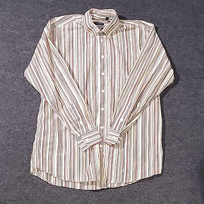 Vintage Burberry London Shirt Mens Large Striped Yellow Long Sleeve Made In USA • $23.99
