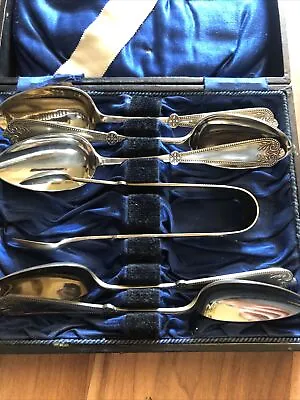 Antique Set Of Daniel & Arter Brazilian Silver Teaspoons & Nips • £14.99