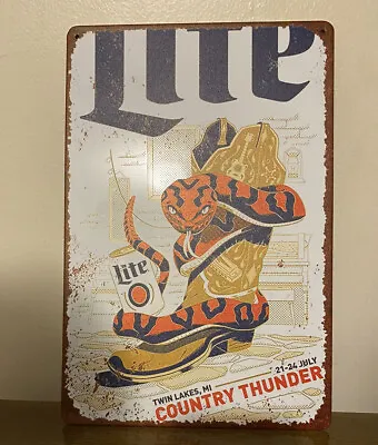 Miller Lite Tin Beer Sign - Vintage Retro - NEW - 8” X 12” Poster Bar Pub Metal • $13.99