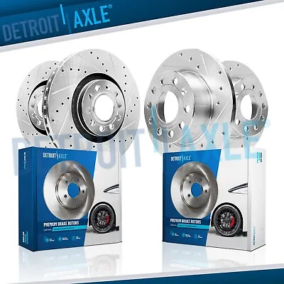 312mm Front & 272mm Rear DRILLED Brake Rotors For VW Jetta Passat Beetle GTI A3 • $155.31