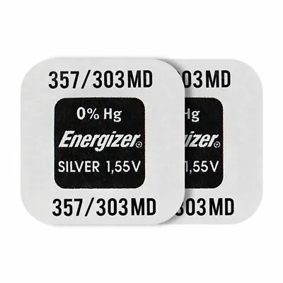 2 X Energizer Silver Oxide 357/303 Batteries 1.55V D357 V357 SR44 Watch • $7.95