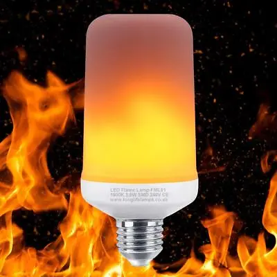 £6.39 • Buy Flicker Flame Fire Effect E27 LED Simulated Light Bulb Warm White Decor Lamp