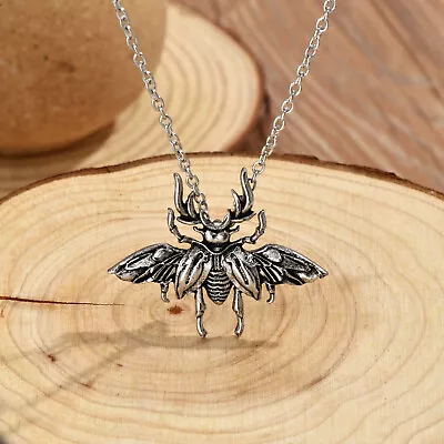 Gothic Vintage Beetle Pendant Necklace Creative Chain Necklace Accessories Gift • $2.10