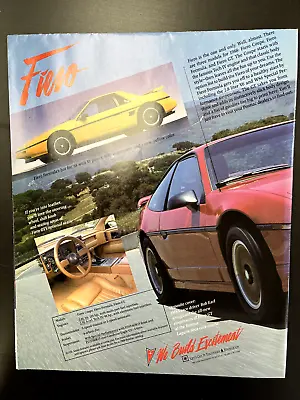 1988 PONTIAC ROAD CARS BROCHURE POSTER FIERO FIREBIRD GrandPrix Original VINTAGE • $45