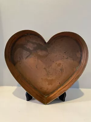 Vintage LARGE 12” Signed Michael Bonne Handmade Copper Heart-Shaped Pan/Tray • $65
