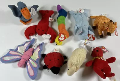 McDonald's 1993-2004 TY Teenie Beanies Beanie Babies Set Of Nine • $10.99