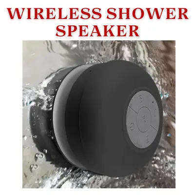 Bluetooth Wireless Speaker Waterproof Mic Mini Resistant Shower Potable- BLACK • $7.95