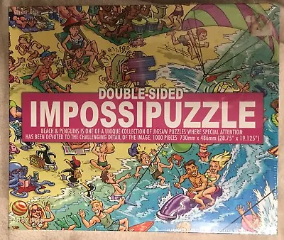 Double Sided Impossipuzzle Beach & Penguins 1000 Piece Jigsaw - New • £8