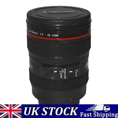 Creative SLR Camera Lens Shaped Mugs Drrinking Cup 420ml Drinkware With Lid • £6.94
