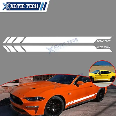 White Sporty Style Door Side Lower KK Viny Strip Decal Sticker For Ford Mustang • $16.99